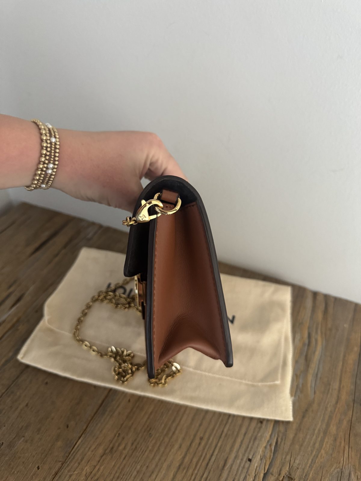 LV Reverse Monogram Dauphine Chain Wallet