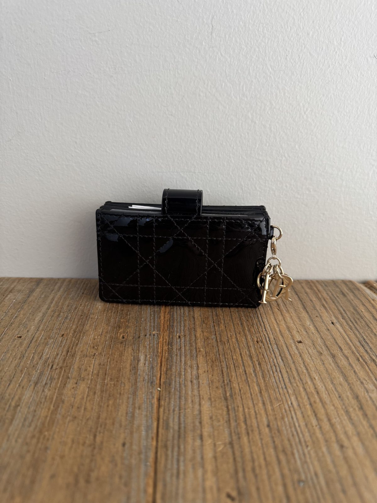 Christian Dior Black Patent Card Accordian