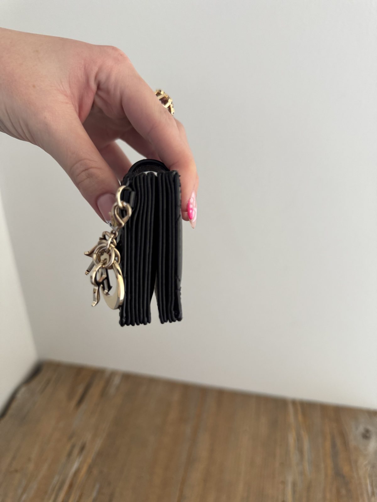 Christian Dior Black Patent Card Accordian