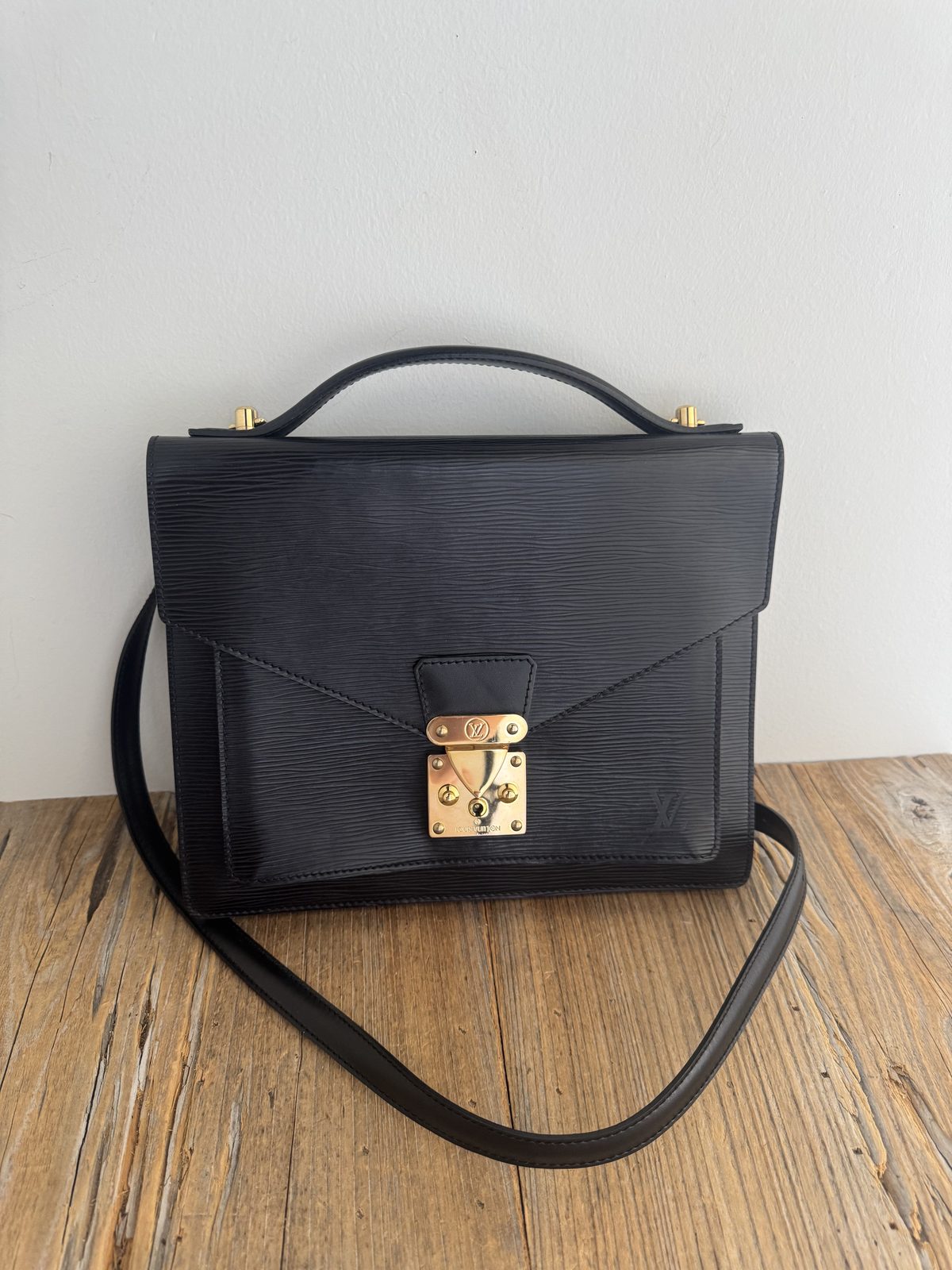 LV Black Epi Monceau 28