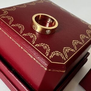 Cartier Love Ring 3 Diamonds Yellow Gold 51