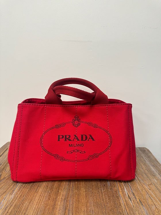Prada Canapa Tote in Red