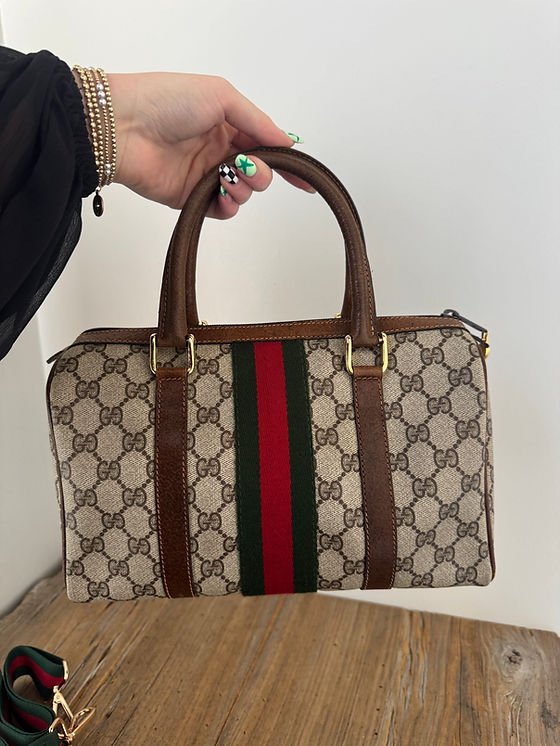 Vintage Gucci Boston Bag with Unbranded Strap