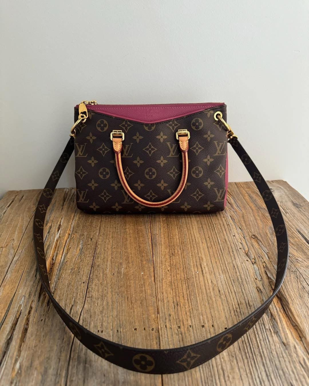 LOUIS VUITTON Aurore Monogram Canvas Pallas BB Bag