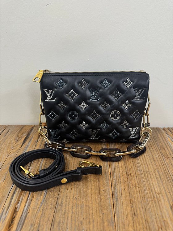 LV Lambskin Crystal Embellished Coussin BB