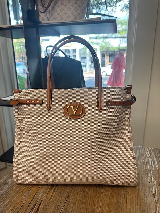 Valentino Antibes Medium Canvas Shopping Top-Handle Bag