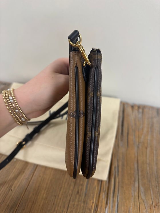 LV Reverse Monogram Double Zip Pochette