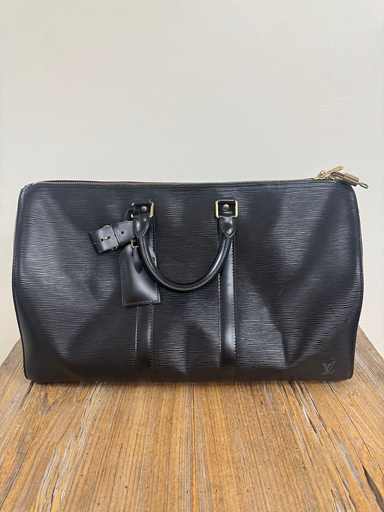LV Black Epi Keepall 45
