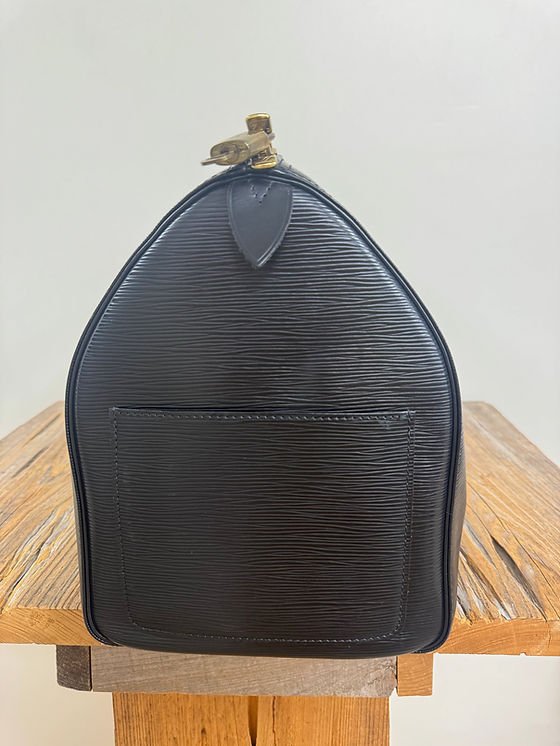 LV Black Epi Keepall 45